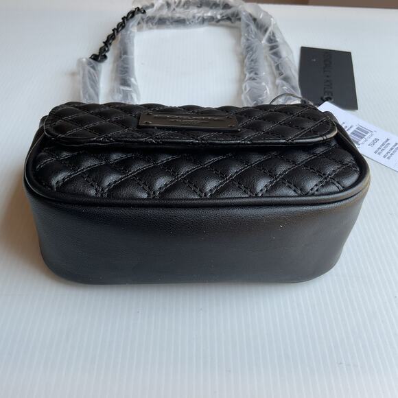 Kendall + Kylie Crossbody Black Mini Purse Quilted Chain Strap NWT - Picture 5 of 9